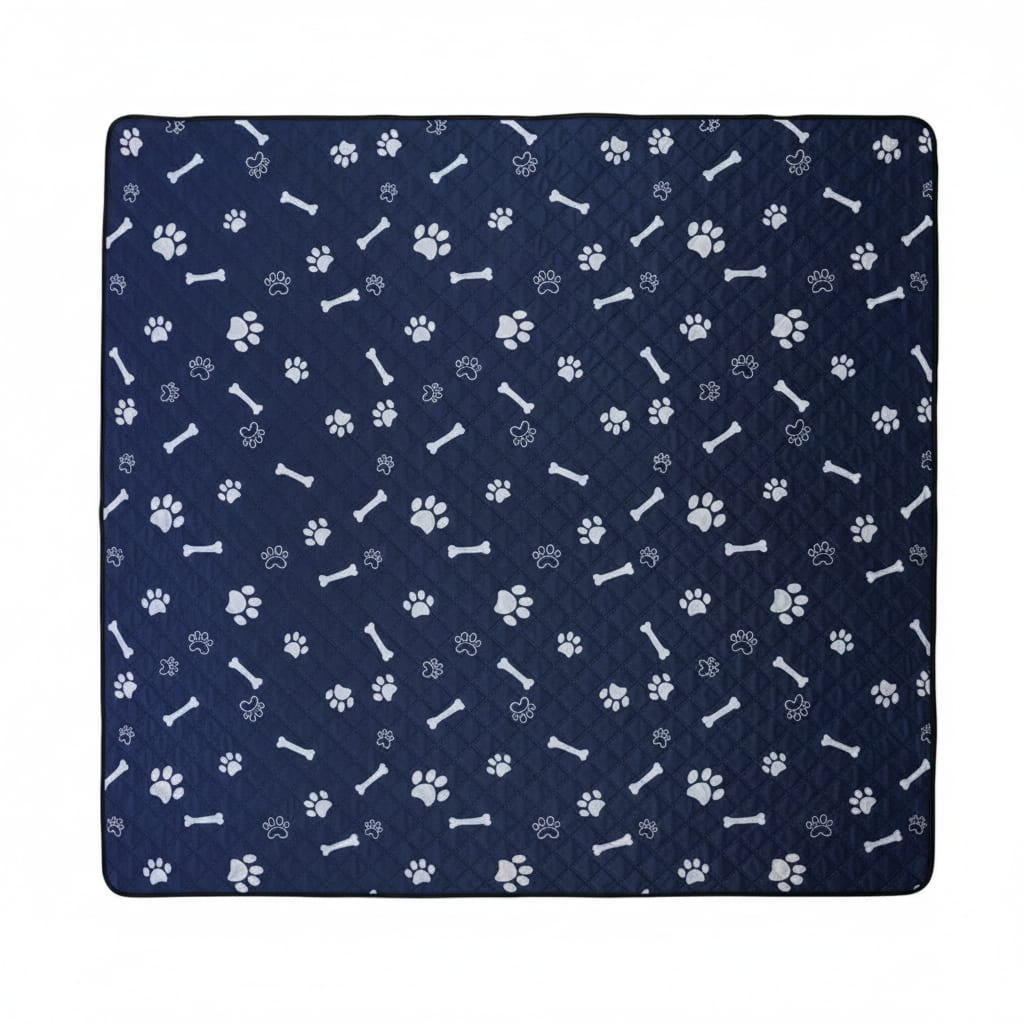 Pet mat blue bone Large 182.88cm x 182.88cm/121.92cm x 165.1cm Washable and Reusable Dog Pads with Excellent Absorbency, - فوط كبيرة قابلة للغسل وإعادة الاستخدام للكلاب، مقاس 182.88 سم × 182.88 سم / 121.92 سم × 165.1 سم، تتميز بقدرة امتصاص ممتازة، وقماش مانع للتسرب