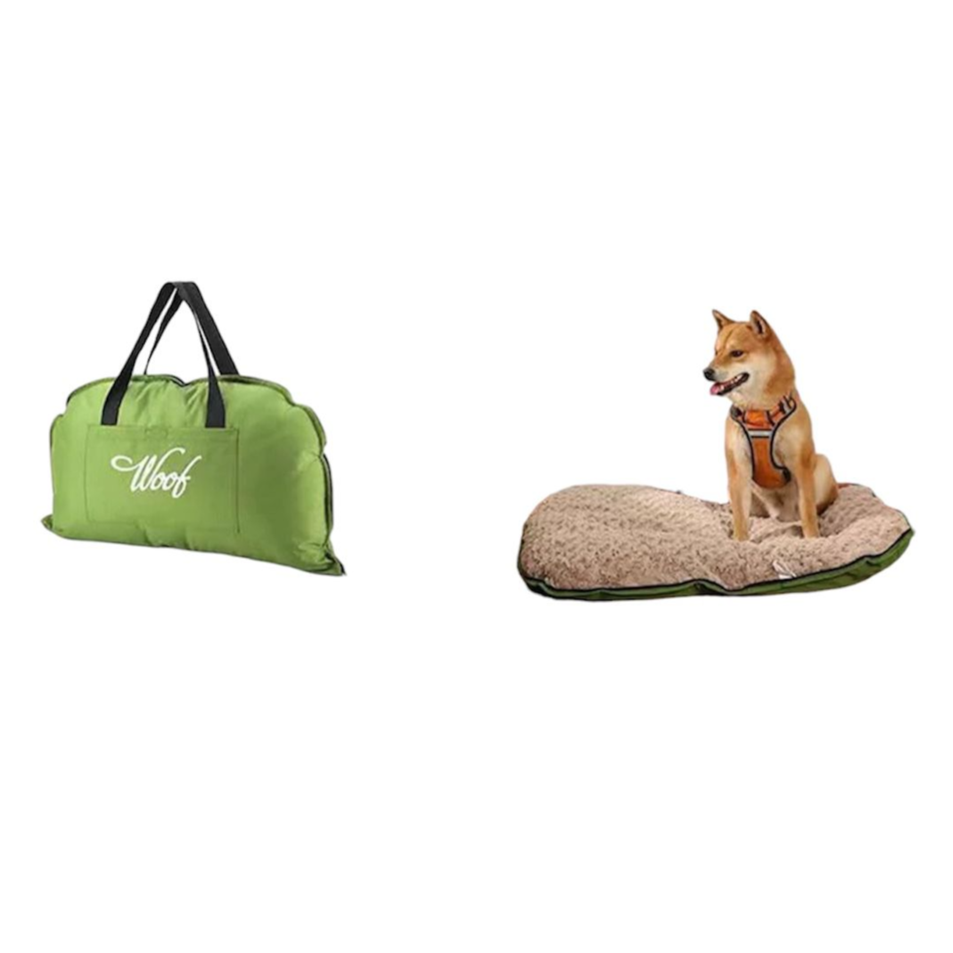 Portable Folding Pet Kennel,Zippered Closure for Easy Carry, Plush Interior green 70*50 cm-بيت حيوانات اليفة قابل للطي و محمول إغلاق بسحاب لسهولة الحمل، بطانة داخلية فاخرة، للاستخدام الداخلي والخارجي اخضر 50*70 سم