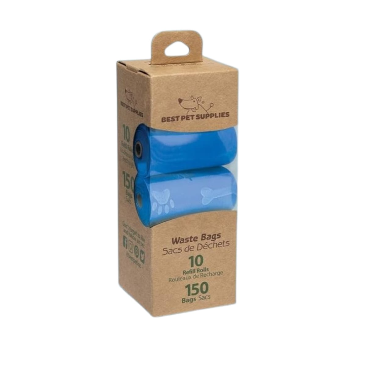 Dog Poop Bags Leak Proof and Tear Resistant, Thick Plastic 10 Rolls 150 Pcs , Blue color-أكياس فضلات الحيوانات الأليفة مقاومة للتسرب ومقاومة للتمزق، بلاستيك سميك 10 لفات - 150 كيس لون ازرق
