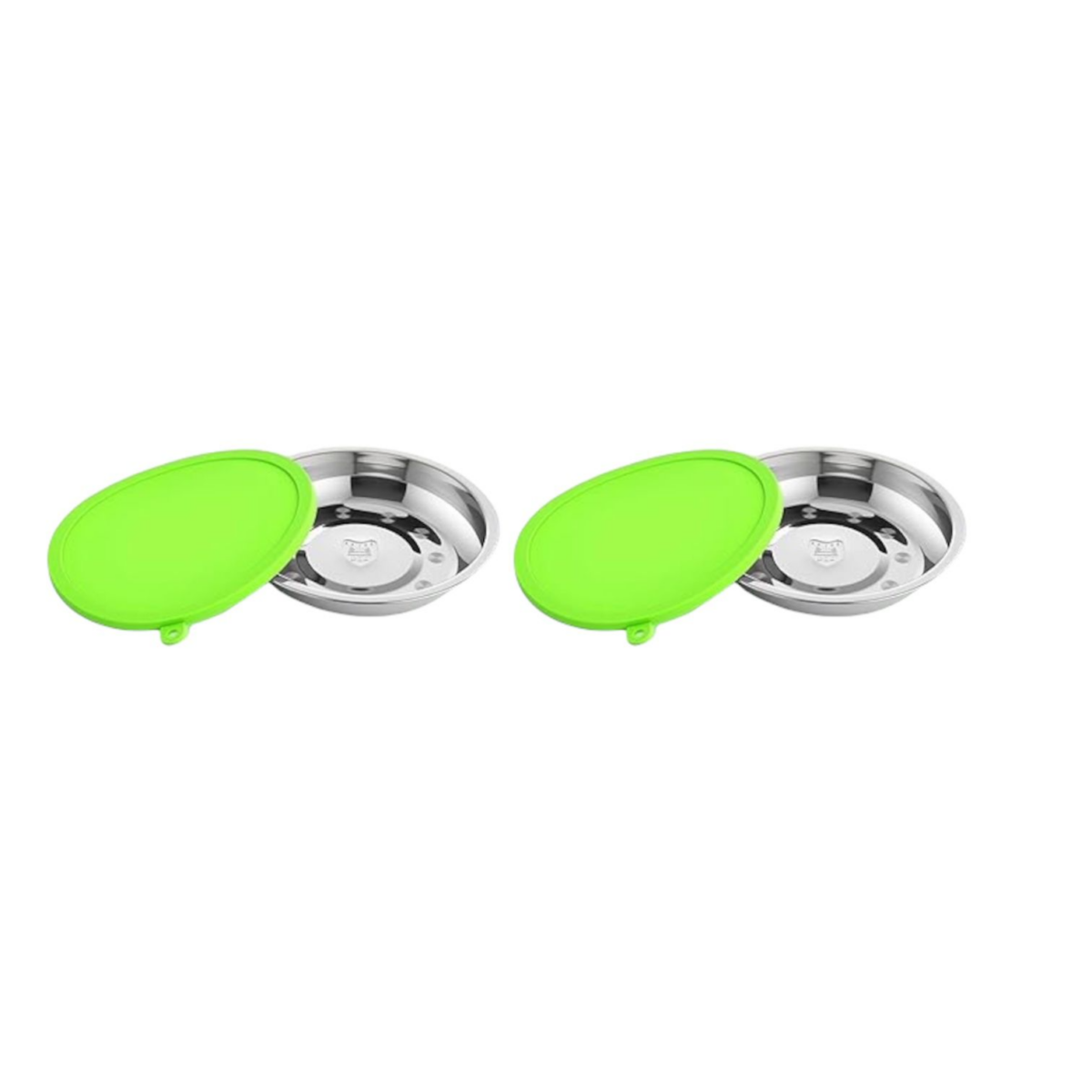 Set of 2 Pcs Patellae Bowls with Silicone Lids Portable Food and Water Dishes for Pets  طقم عدد قطعتين من أوعية طعام وماء محمولة للحيوانات الأليفة بأغطية سيليكون، قابلة للإغلاق