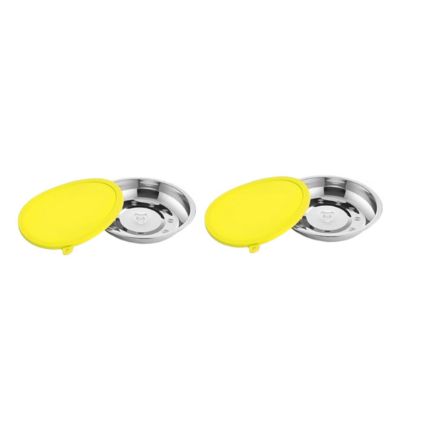 Set of 2 Pcs Patellae Bowls with Silicone Lids Portable Food and Water Dishes for Pets  طقم عدد قطعتين من أوعية طعام وماء محمولة للحيوانات الأليفة بأغطية سيليكون، قابلة للإغلاق