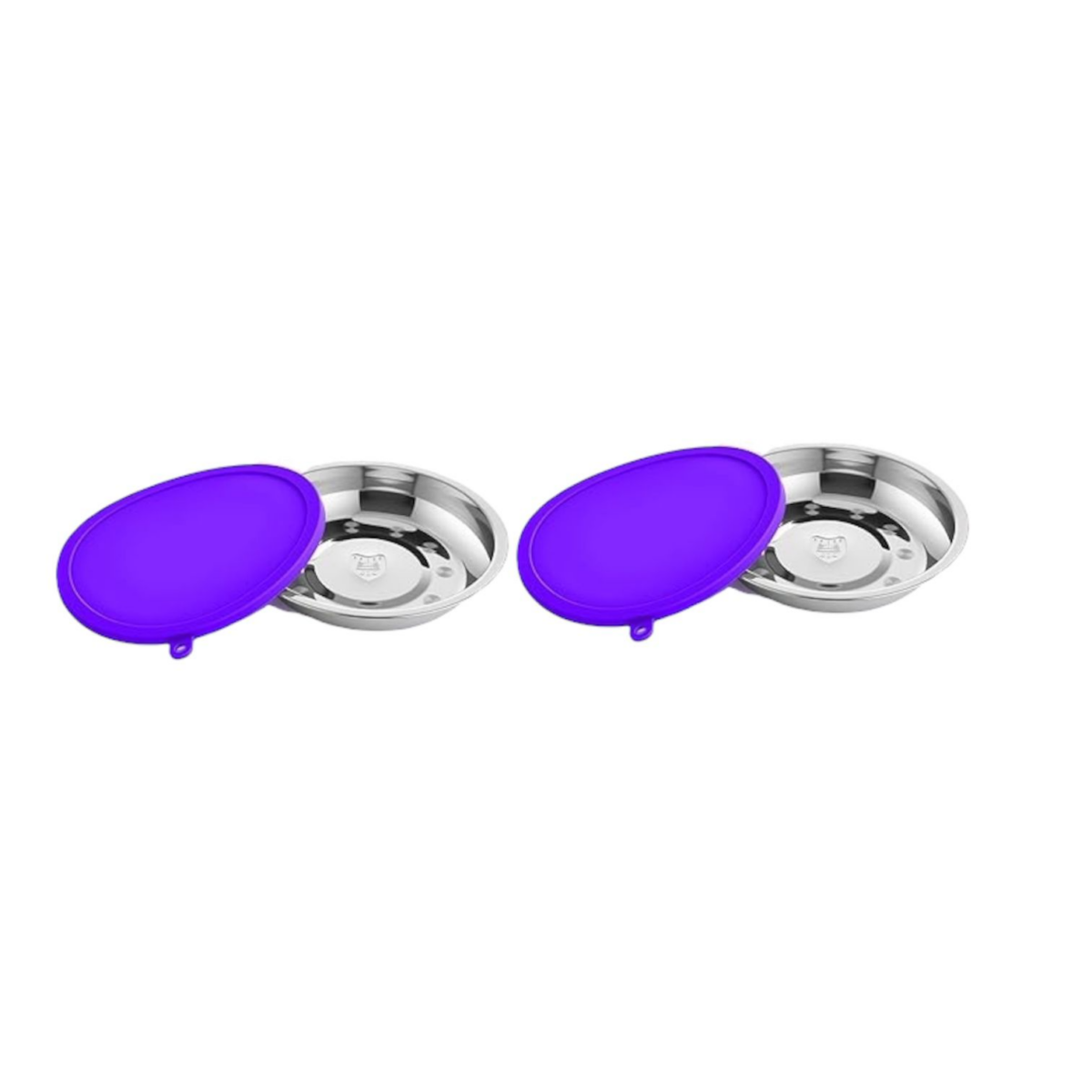 Set of 2 Pcs Patellae Bowls with Silicone Lids Portable Food and Water Dishes for Pets  طقم عدد قطعتين من أوعية طعام وماء محمولة للحيوانات الأليفة بأغطية سيليكون، قابلة للإغلاق