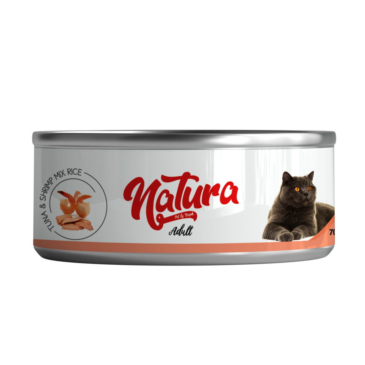 Natura Tuna & Shrimp Mix Rice Jelly Canned Cat Food 70 Gr - طعام القطط المعلب ناتورا تونا وجمبري مع جيلي الأرز 70 جرام