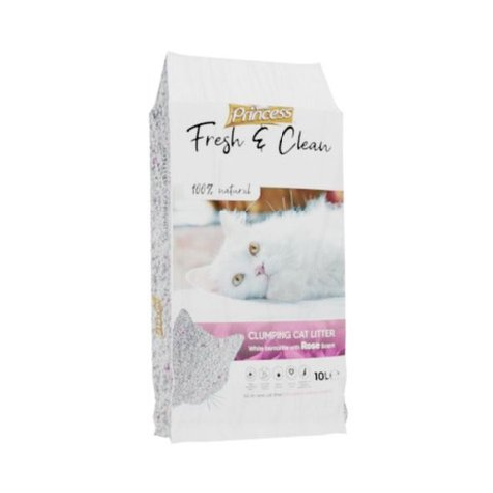 Princess Fresh & Clean Rose Scent Clumping Cat Litter 10L