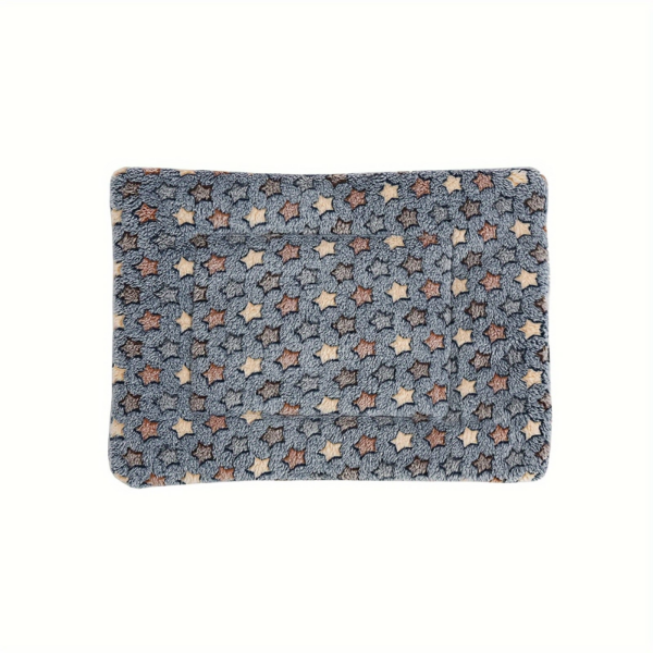 Washable pet mat with a non-slip base, rectangular mattress made of soft plush in a star design l size-سجادة حيوانات أليفة  قابل للغسل مع قاعدة غير قابلة للانزلاق، فراش مستطيل الشكل من القطيفة الناعمة فى على شكل نجوم