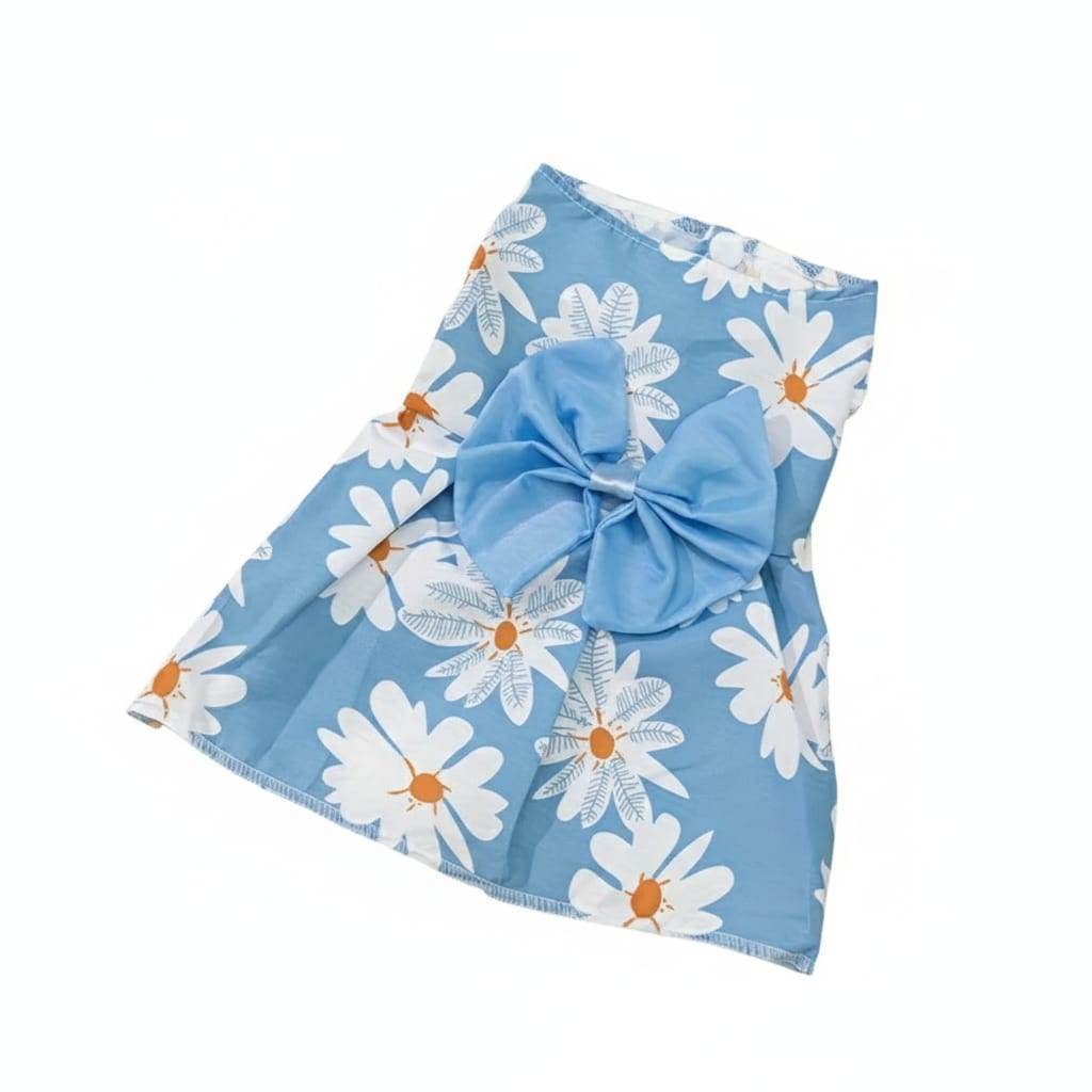 Classic dress with a bow for pets, size XS, in different colors - فستان كلاسيكي مع فيونكا للحيوانات الأليفة مقاس اكس سمول بألوان وأشكال مختلفة