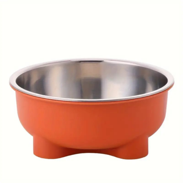 Stainless Steel Pet Bowl for pets, Suitable for Both Indoor and Outdoor orange color