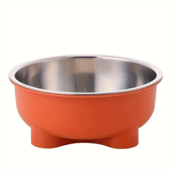 Stainless Steel Pet Bowl For Pets, Suitable For Both Indoor And Outdoor orange Color