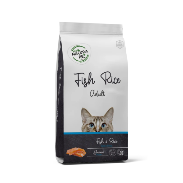 Eco Pet Gourmet Fish & Rice Adult Cat Food 15kg - إيكو بيت جورميه طعام للقطط البالغة بنكهة السمك والأرز 15 كيلو جرام