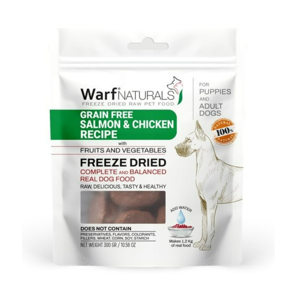 Freeze Dried Dog Food Grain Free - Salmon & Chicken 300 G