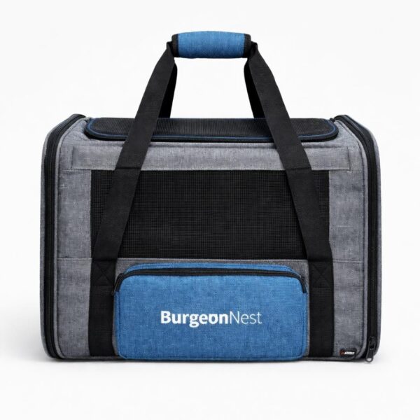 Elegant Pet Carrier Bag, Stylish & Comfortable Size L Length 48cm Width 32cm Height 33cm black & blue color - حقيبة حمل أنيقة للحيوانات الأليفة، عصرية ومريحة، الحجم L بطول 48 سم وعرض 32 سم وارتفاع 33 سم، باللونين الأسود والأزرق