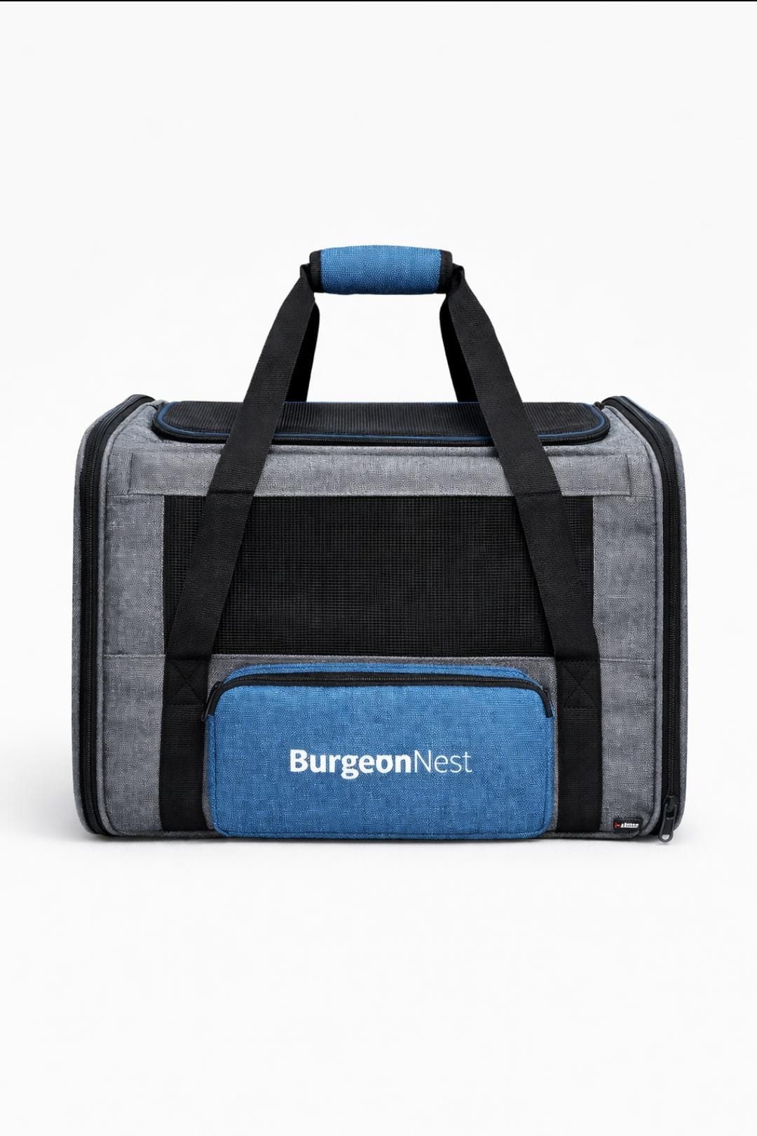 Elegant Pet Carrier Bag, Stylish & Comfortable Size L Length 48cm Width 32cm Height 33cm black & blue color - حقيبة حمل أنيقة للحيوانات الأليفة، عصرية ومريحة، الحجم L بطول 48 سم وعرض 32 سم وارتفاع 33 سم، باللونين الأسود والأزرق