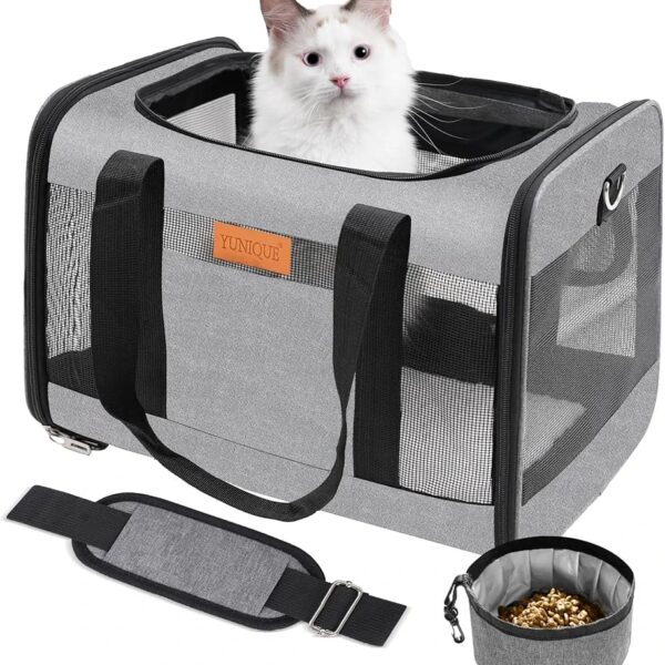 Elegant Pet Carrier Bag, Stylish & Comfortable, Length 41cm Width 30cm Height 30cm Unique Gray color - حقيبة أنيقة لحمل الحيوانات الأليفة، عصرية ومريحة، الطول 41 سم، العرض 30 سم، الارتفاع 30 سم، باللون الرمادي الفريد