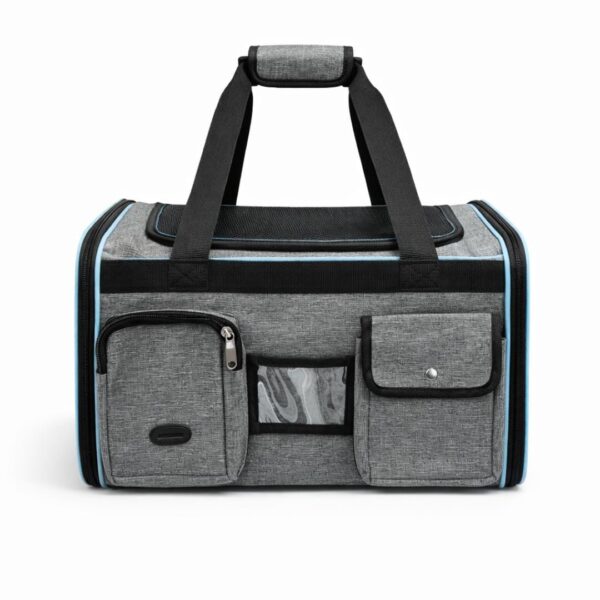 Elegant Pet Carrier Bag, Stylish & Comfortable - Length 45cm Width 29cm Height 29cm Gray Color - حقيبة حمل أنيقة للحيوانات الأليفة، عصرية ومريحة – بطول 45 سم وعرض 29 سم وارتفاع 29 سم، باللون الرمادي