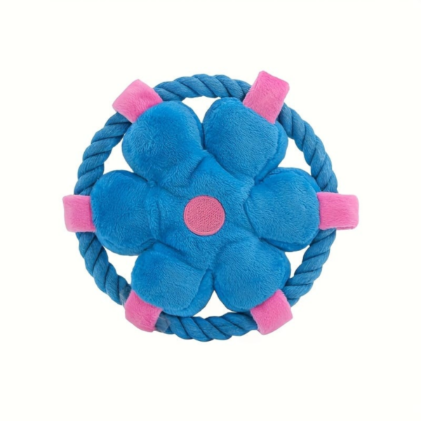 A dog toy with a durable rope, soft and safe for teeth, perfect for chewing and play blue