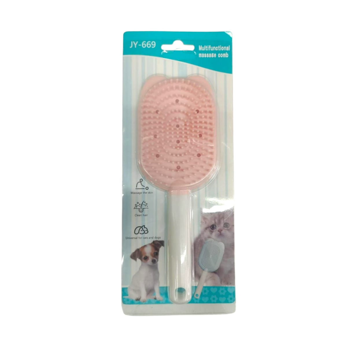 Pet Hair Brush Made Of Plastic Pink