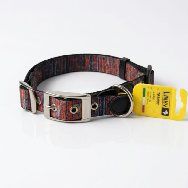 Linky L Dog Collar – Strong, Practical & Stylish, Adjustable from 40-63 cm, 2.5 cm Width, col mattoin /bricks