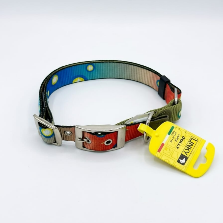 Linky L Dog Collar – Strong, Practical & Stylish, Adjustable from 40-63 cm, 2.5 cm Width, multicolor