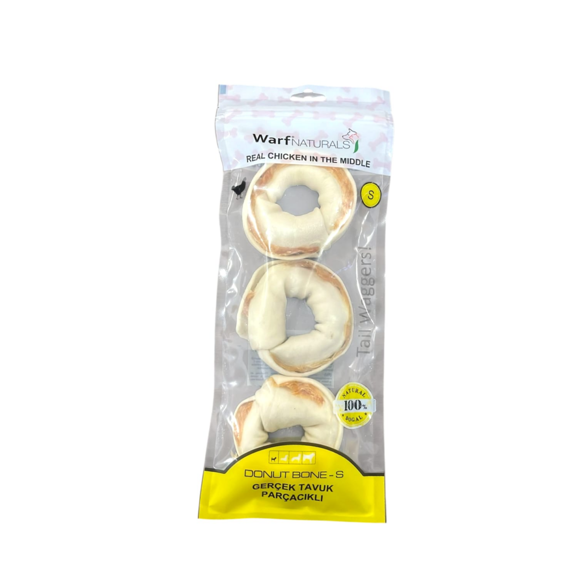 Warf Tail Waggers Donut with Real Chicken in Middle 3PCS 8cm /193 g