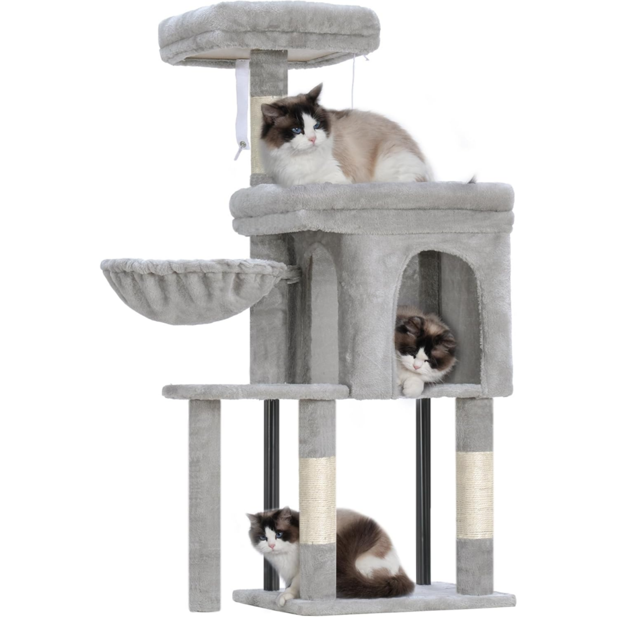 Cat Tree , Scratching Posts With Cozy Condo, Padded Bed, Hammock, Plush Perch, Sisal Post And Ball 43*33*18 Cm