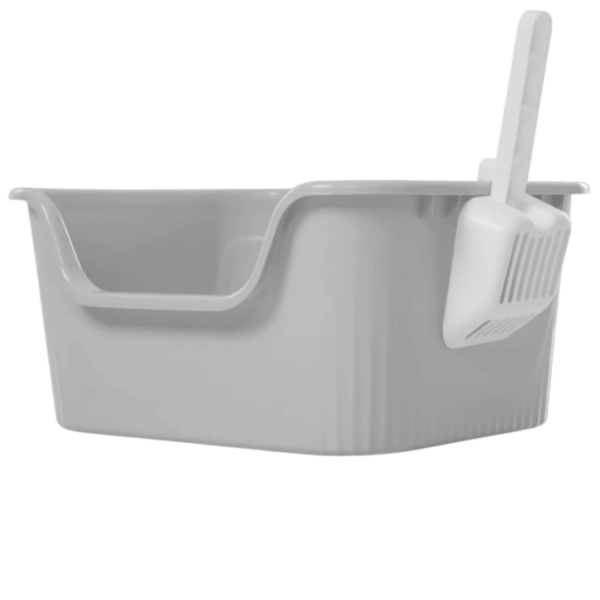 Cat Litter box + scooper Light gray Length 47cm Width 31cm Height 25cm