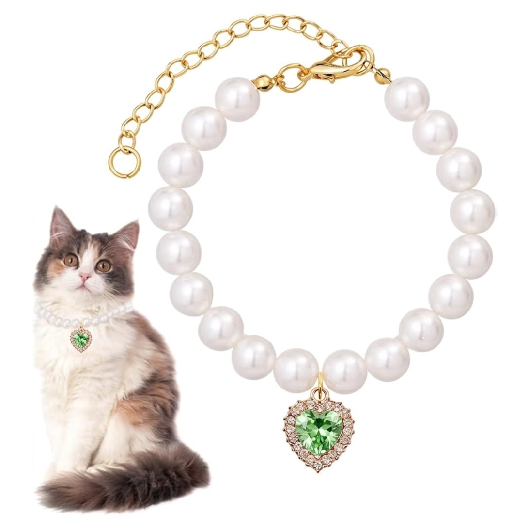 pet collar set of 3 pcs pearls S size 17.5cm-24cm