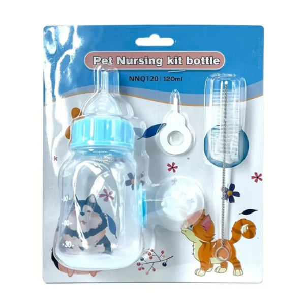 Set of feeding bottel & brush Blue 120 ml