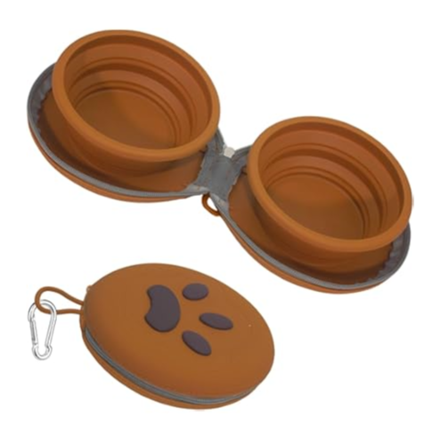 pet collapsible bowl brown color