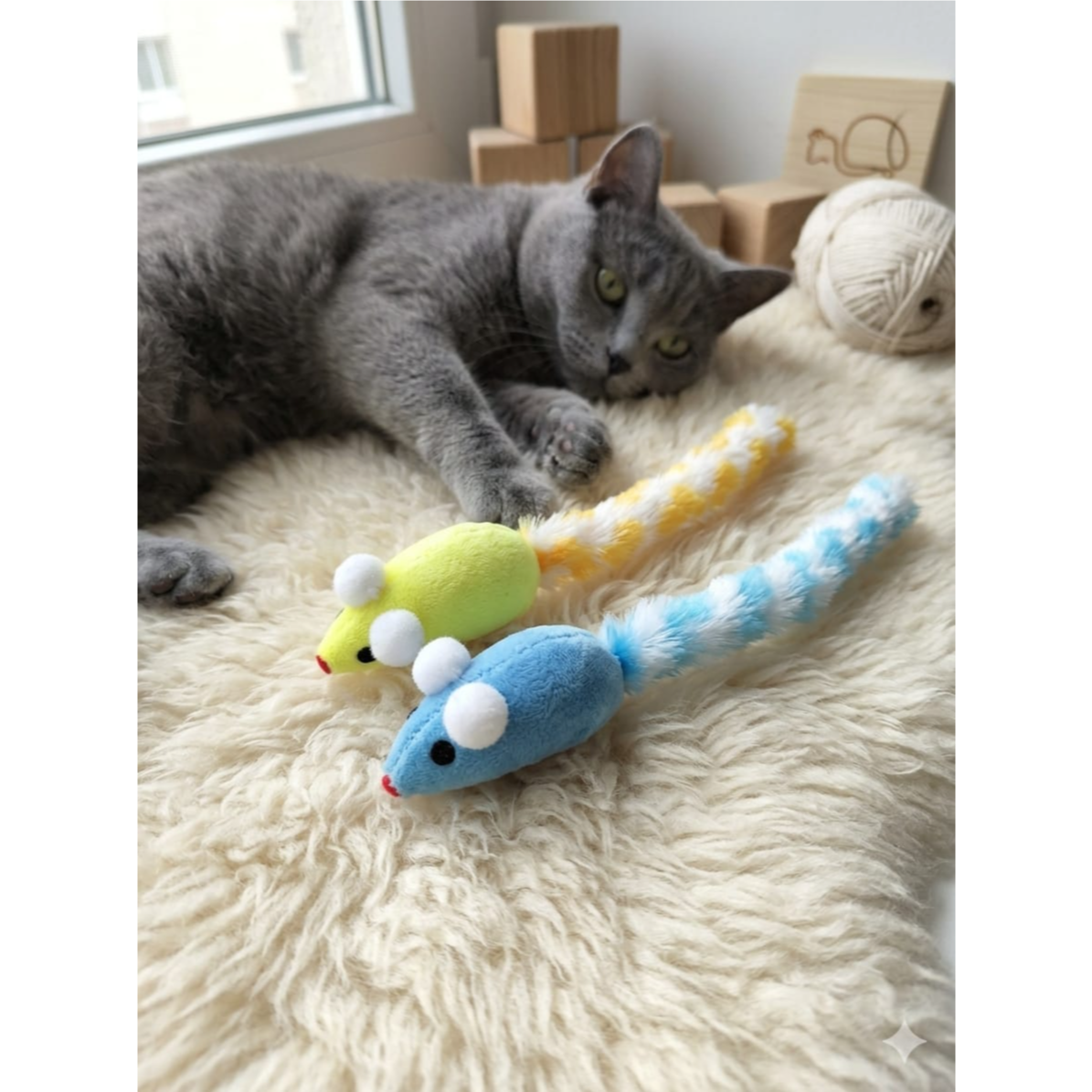 Set of 2 Pcs feather Mouse Length 23cm