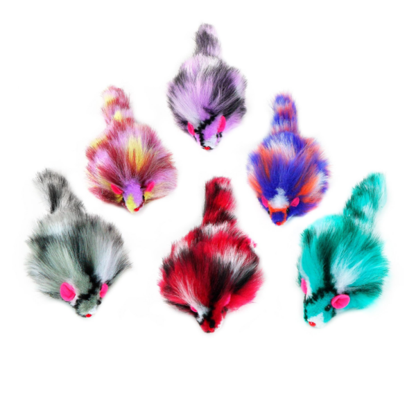 Set of 6 pcs Feathered Mouse toys