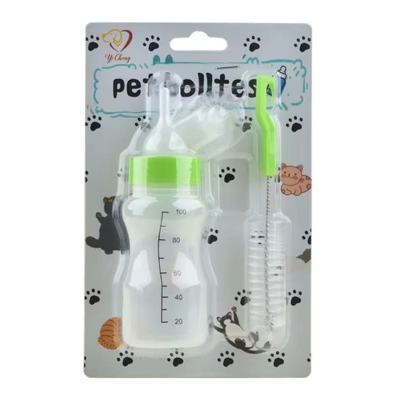 Set of feeding bottel & brush green