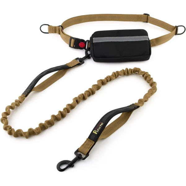 Plutus pet Handsfree leash beige Leash length: 126cm-170cm Waist size:76cm-125cm