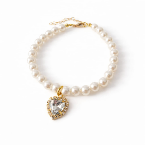 pet collar pearls S size 17.5cm-24cm
