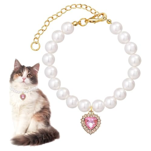 pet collar pearls S size 17.5cm-24cm