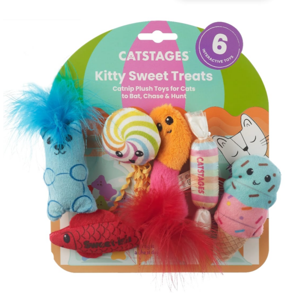 Cute Candy-Shaped Cat Toys – Set of 6 Pieces