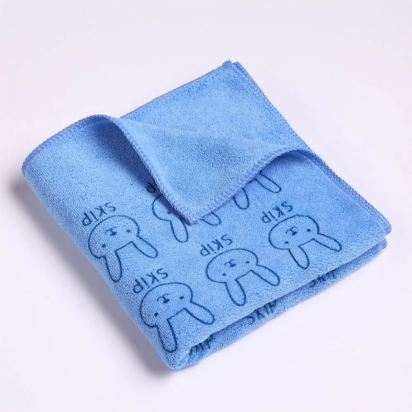 Cute Bunny Pet Towel – Soft & Absorbent | blue Color , 75×35 cm