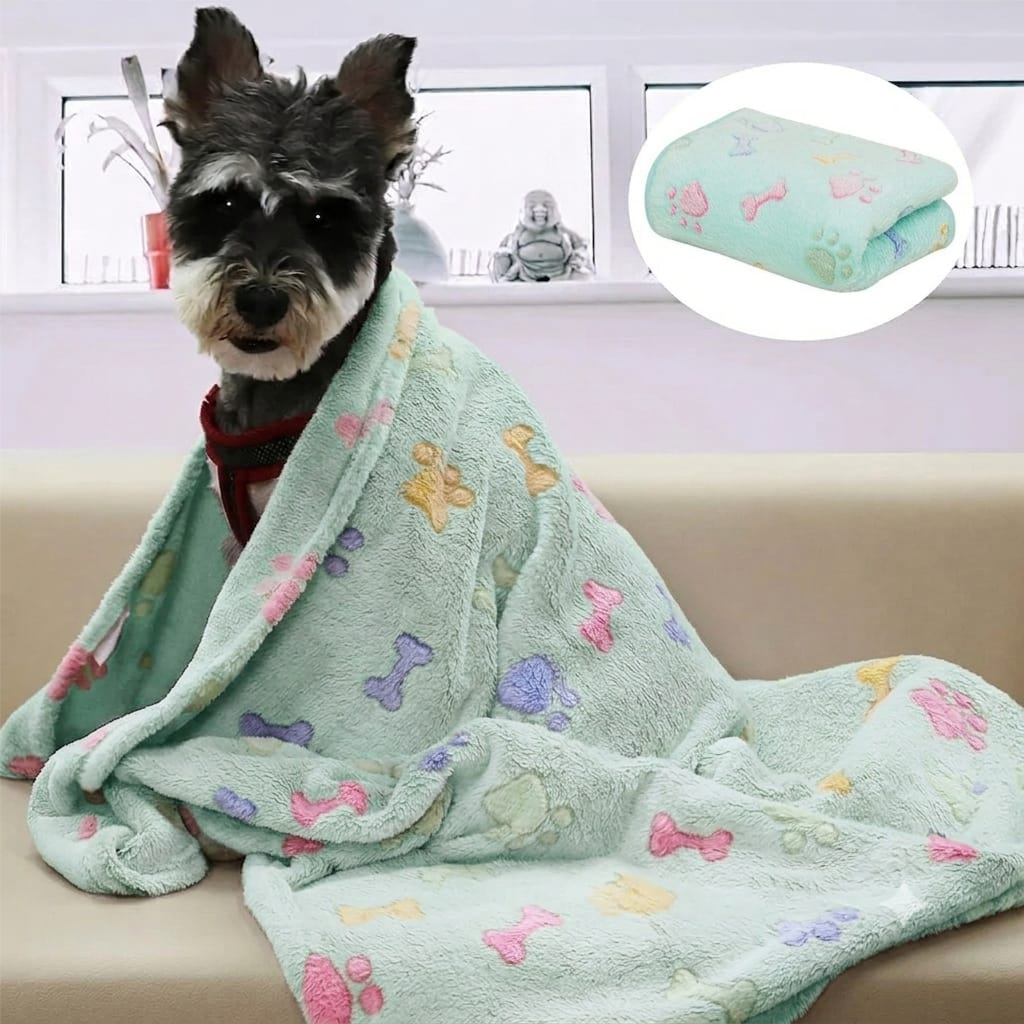 Soft Pet Blanket, Paw Print design Length 110cm Width 80cm diffrent color - style 1