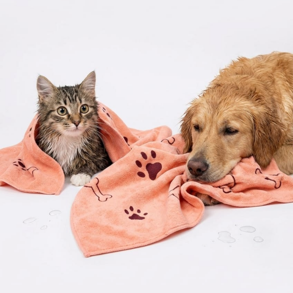 Pet Drying Towel Length 102cm Width 50cm peachy
