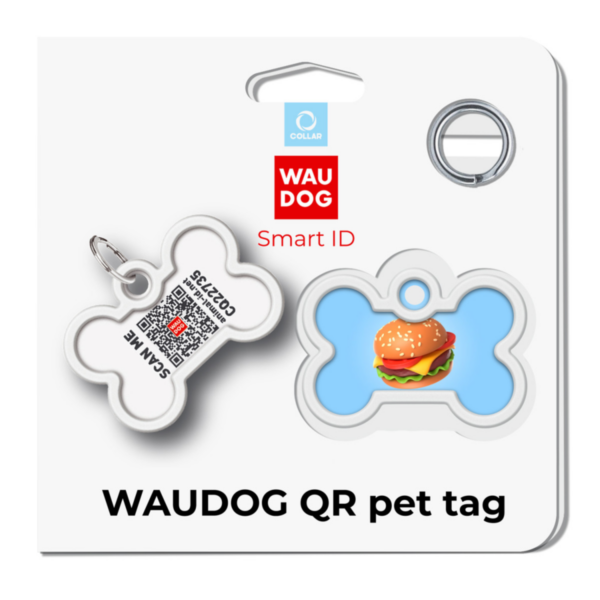Smart Id Pet Tag With Qr Passport burger design